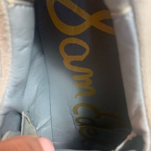 Anthropologie Sam Edelman Leya Fur Sneaker Dusty Blue Suede size 8 - Picture 5 of 9